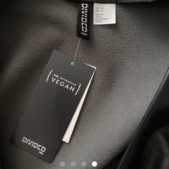 H&M black leather button up belt dress - Picture 4 of 4